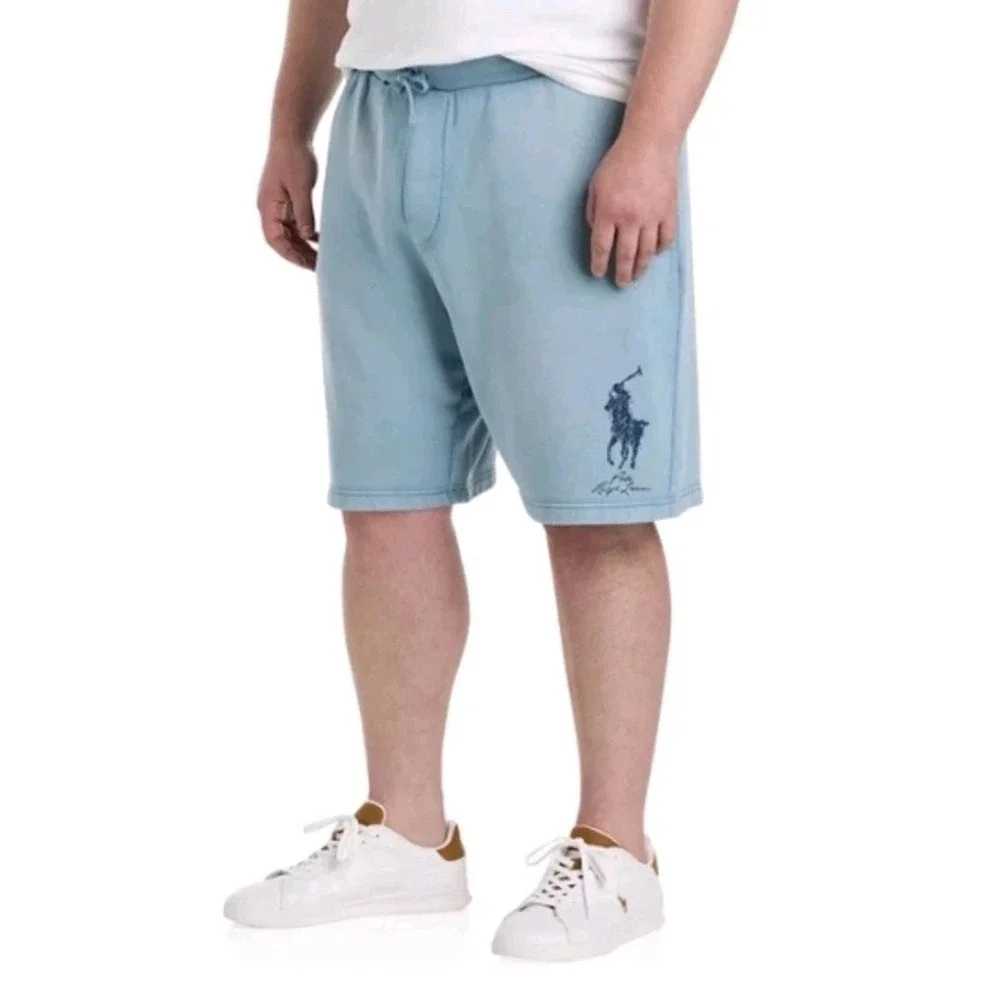 NWT Polo Ralph Lauren Men's Big &‎ Tall 4XB Big Pony Fleece Shorts Blue $125